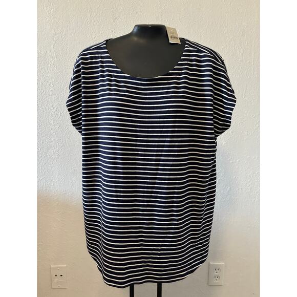 Ann Taylor LOFT Top Tee Shirt Womens Size Large Petite Nautical Coastal New - Picture 1 of 5